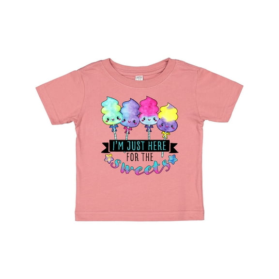 Inktastic I'm Just Here for the Sweets with Spun Sugar Candy Boys or Girls Baby T-Shirt