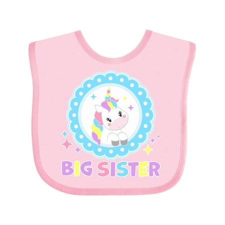 

Inktastic Big Sister Cute Unicorn Gift Baby Girl Bib