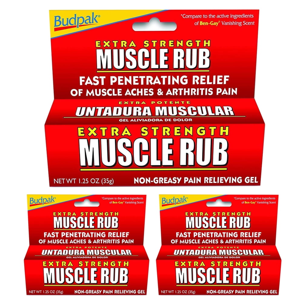 3 Packs Extra Strength Muscle Rub Pain Relief Gel 1.25 oz (35g) NonGreasy Cream