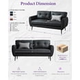 thumbnail image 2 of LAZZO 61" Faux Leather Loveseat, Mid Century Modern Tufted 2-Seat Sofa for Small Spaces, Black, 2 of 7
