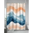 thumbnail image 5 of Blue Coastal Stall Shower Curtain, Waterproof Shower Curtains for Bathroom, Summer Beach Nautical Beige Oil Painted Washable Fabric Cloth Bath Curtain for Bathtub Decoration with Hooks 36x72 Inches, 5 of 6