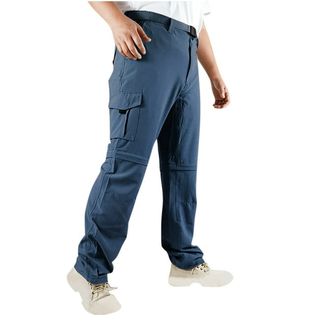 Pantalones largos de moda para hombre, casuales, de color sólido, con bolsillos y cremallera, cintura elástica, de poliéster.