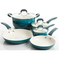 thumbnail image 1 of Oster Corbett 8 Piece Aluminum Cookware Set, Gradient Teal with Soft Touch Bakelite Handle, 1 of 8