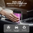 thumbnail image 5 of 18oz Travel Coffee Mug, 316 Stainless Steel Vacuum Insulated Tumbler with 2-in-1 Straw Lid & Strap, Liquid & Marble Print, 5 of 6