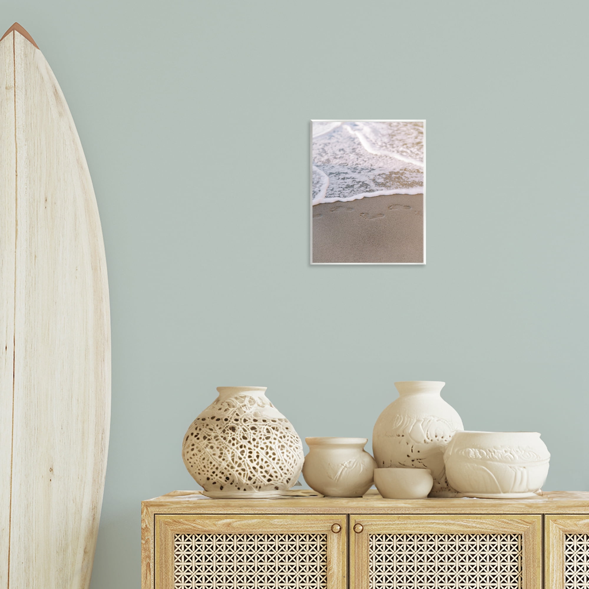 Stupell Industries Ocean's Edge Footprints Coastal Photography Unframed Art Print Wall Art, 11 x 14