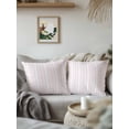thumbnail image 2 of Outdoor Pillows Waterproof, Pink Botanical Throw Pillows with Inserts Included, Modern Farmhouse Striped Indoor Outdoor Decorative Lumbar Pillow for Bed/Couch/Patio 18"x18", 2Pcs, 2 of 8