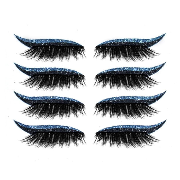 Palacas de delineador de ojos y pestañas reutilizables 7 Color impermeable pegatinas de pestañas de alineador reutilizable fácil de usar y eliminar 4 par Inevent CE008554-01