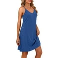 thumbnail image 4 of Coorders No Boundaries Strappy Midi Dress，Sleeveless V-Neck Mesh Dress for Women’s and Women’s Plus, Blue,Size,M, 4 of 6
