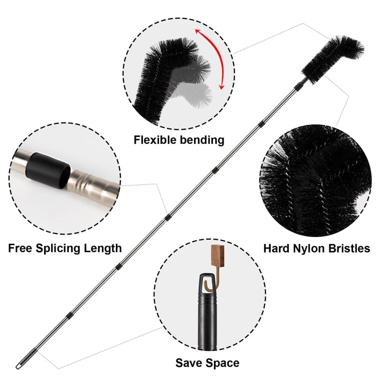 10.5-Foot Adjustable Gutter Cleaning Tool Kit – Brush Head + Spoon, Clean Gutters From The Ground