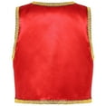 thumbnail image 3 of Aiihoo Kids Boys Open Front Golden Waistcoat Trimmings Vest Fairytale Arabian Vest Red 10, 3 of 6