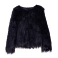 thumbnail image 4 of JGGSPWM Women's Open Front Faux Fluffy Cardigan Long Sleeve Winter Coat Shaggy Jacket Cropped Puffer Jacket Formal Fuzzy Cardigan Black L, 4 of 8