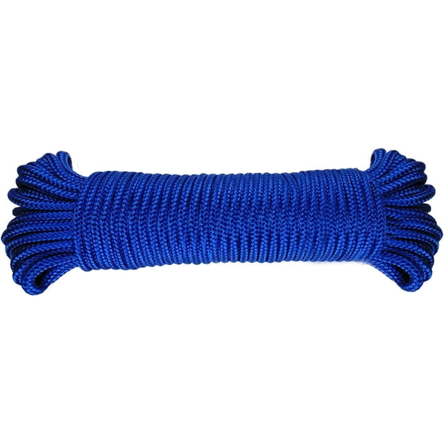 6mm (1/4 inch) Nylon Braided,Multi-Purpose Flagline Rope,High Strength Rope for Camping,Awning Tie Downs,Art and Decorative Knot Work Crafts,General Use,White(25 Foot/50 Foot/100 Foot