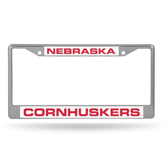 Nebraska-Cornhusker's Chrome Metal License Plate Frame Holder