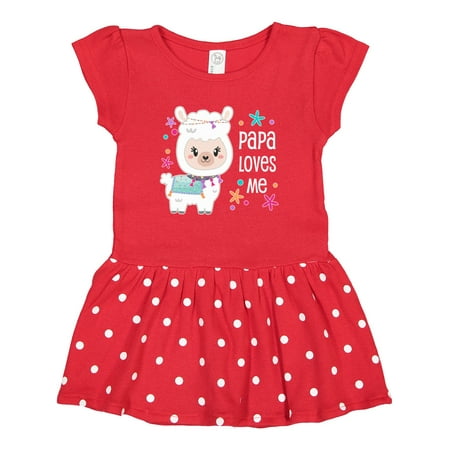 

Inktastic Papa Loves Me- Cute and Happy Llama Gift Toddler Girl Dress