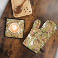 thumbnail image 5 of Cute Boxer Dog and Flowers Florals Kitchen Oven Mitt and Pot Holder Sets 2 Pcs for Baking, Cooking and Grilling, Heat Resistant Up To 392 °F, 5 of 7