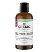 Cremo Wild Mint Beard & Scruff Softener, Softens and Conditions Coarse Facial Hair of All Lengths in Just 30 Seconds, 6 Fl Oz (Pack of 1)