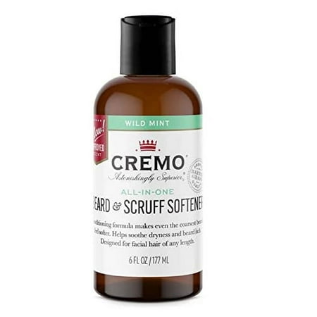 Cremo Wild Mint Beard & Scruff Softener, Softens and Conditions Coarse Facial Hair of All Lengths in Just 30 Seconds, 6 Fl Oz (Pack of 1)