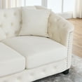 thumbnail image 3 of Newest Chesterfield Velvet Sofa for Living Room & Office, 3-Seater with Tufted Back,Beige, 3 of 6
