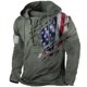 thumbnail image 1 of Blusa con capucha de manga larga para hombre, sudadera con capucha, verde, azul, verde claro, marrón, con capucha, estampados gráficos, estampado de bandera, con cordones, para deportes al aire libre,, 1 of 2