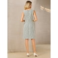 thumbnail image 5 of DARING DIVA Sleeveless Tweed Boat Neck Sheath Dress S White, 5 of 7