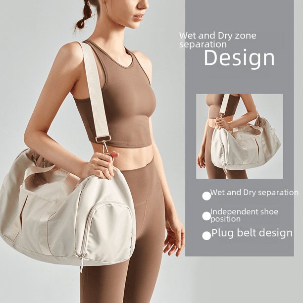 Bolsa de viaje de corta distancia de gran capacidad de almacenamiento de moda con separación seca y húmeda, bolsa de hombro impermeable para yoga y gimnasio