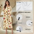 thumbnail image 5 of FKELYI Christmas Candy Gingerbread Man Print Women Zipper Up Nightgowns with 2 Pockets Fall Sleepwear Dress Long Sleeve Nightwear Soft Bathrobes Full Length Loungewear, 3XL, 5 of 6