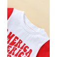thumbnail image 4 of Toddler Baby Boy 4th of July Outfits Short Sleeve Letter Print Shirt +Star Stripe Shorts Set 2Pcs Summer Clothes, 4 of 8