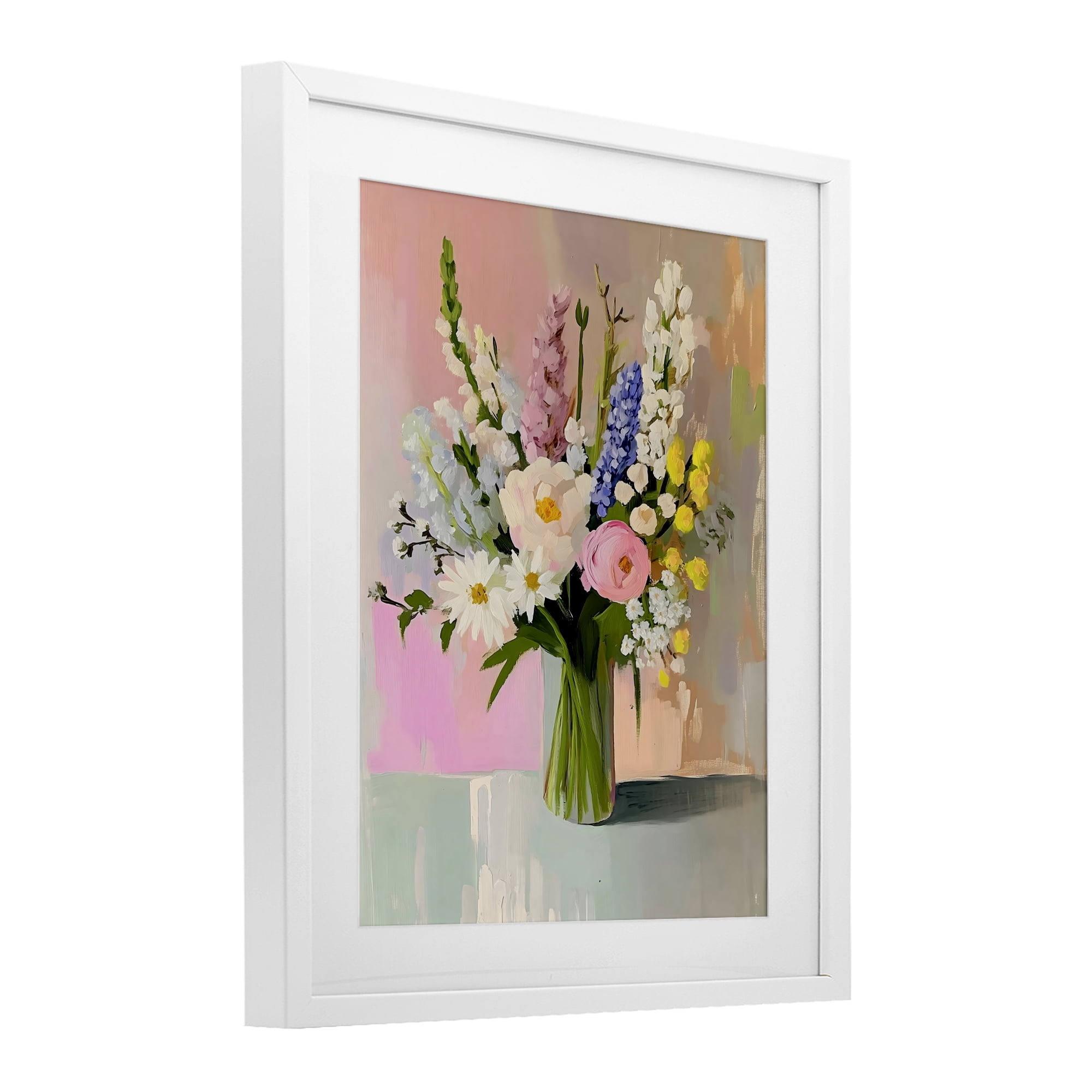 Stupell Industries Glass Vase with Spring Blooms White Framed Print Under Glass, design by The Prints Vibe