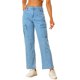 thumbnail image 1 of Allegra K Pantalones Largos de Cintura Alta Casual de Mezclilla Azules XS, 1 of 5