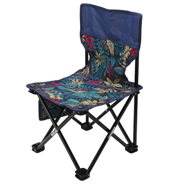 Camping Chair, Stainless Steel Frame Folding Chair Wearable For Fishing Maple Blue