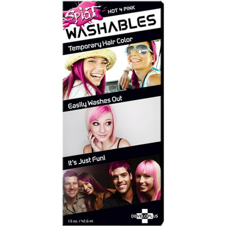 Developlus Splat Washables Hot 4 Pink Hair Color 1.5 oz