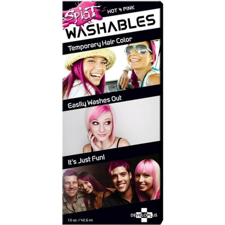 Developlus Splat Washables Hot 4 Pink Hair Color 1.5 (Best Temporary Hair Dye Brands)