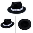 thumbnail image 2 of Yokua Vintage Black Fedora Cap Jazzs Hat MagicShow Headdress Carnivals Party Wear, 2 of 6