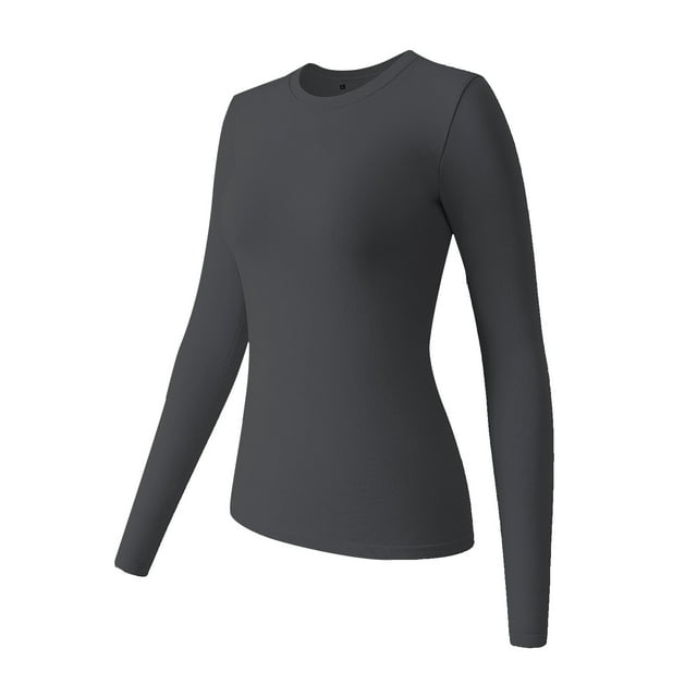 T-shirt à Manches Longues pour Filles et Femmes, Printemps et Automne, Coupe Ample, Élastique Serré, Col Rond - Hontri
