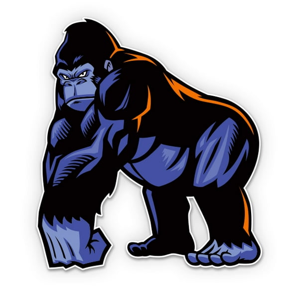 Gorilla Fierce Ape Silverback - 3" Vinyl Sticker - For Car Laptop Water Bottle Phone - Waterproof Decal