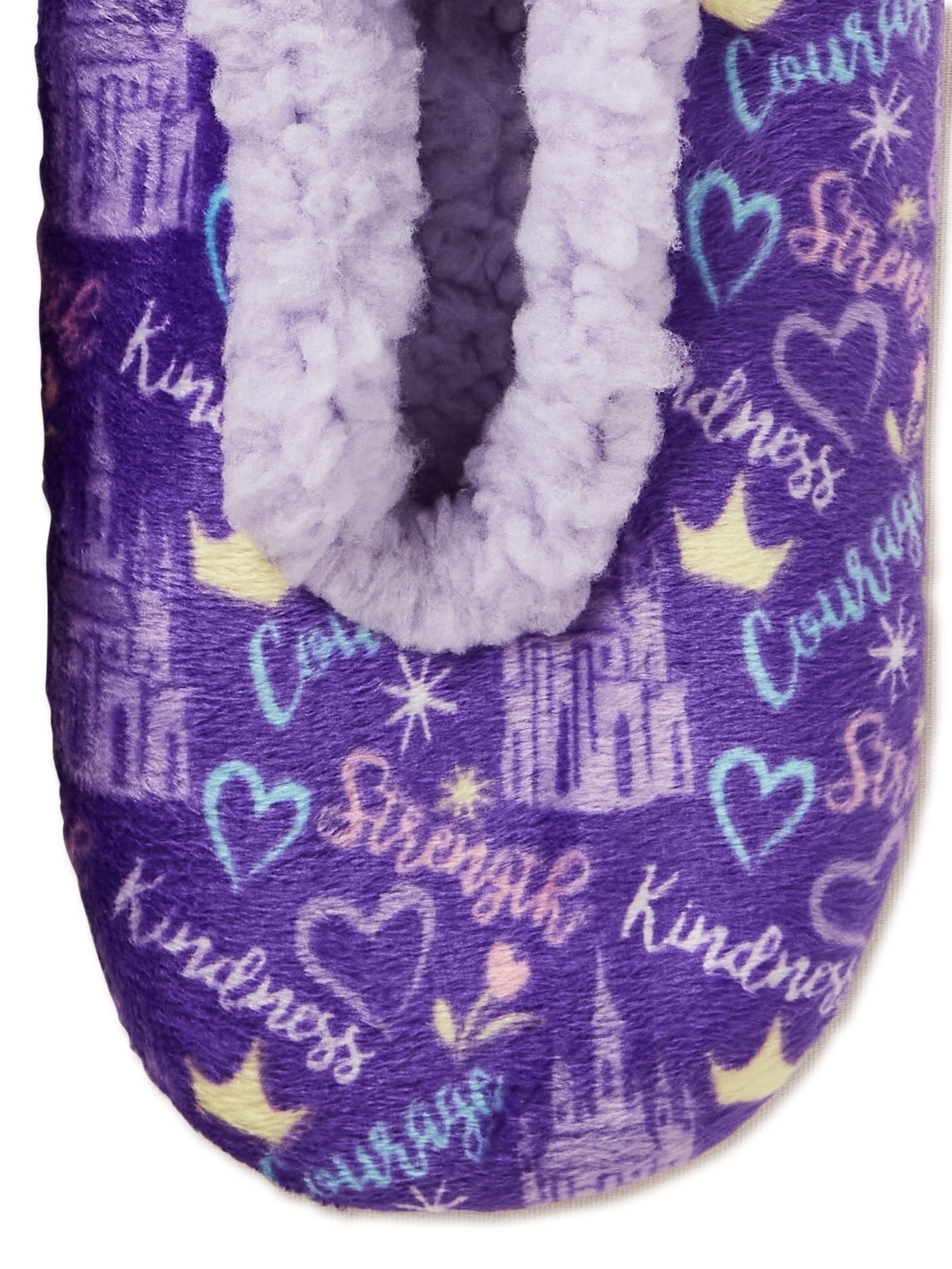 Disney Princess Girls Slipper Socks with Faux Sherpa Lining