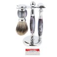 thumbnail image 2 of MERIGLARE Brosse de Rasage pour Hommes à Double Tranchant Support en Métal Ensemble de Lames, 2 of 5