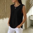 thumbnail image 5 of Mifsaly Womens Ribbed Sleeveless Tank Tops Casual Crewneck Muscle Shirts Summer Loose Fit Basic Activewear Undershirts Black,XL, 5 of 7