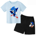 thumbnail image 3 of Conjunto de 2 piezas de camiseta y pantalones cortos de Sonic de dibujos animados para niño y niña, camiseta deportiva informal de manga corta de verano para niño y niña, ropa para bebé, 3 of 5