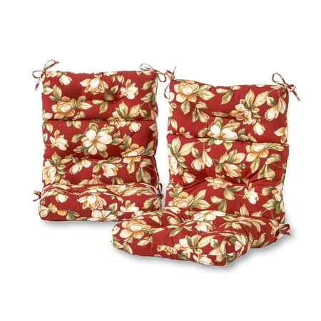Roma Floral 44 x 22 in. Outdoor High Back Chair Cushion (2-Pack) by Greendale Home Fashions