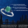 thumbnail image 2 of Gem Stone King 925 Sterling Silver Green Malachite and Blue Sapphire Engagement Ring for Women | 3.20 Cttw | Oval 9X7MM | Gemstone Birthstone | Size 5, 2 of 6