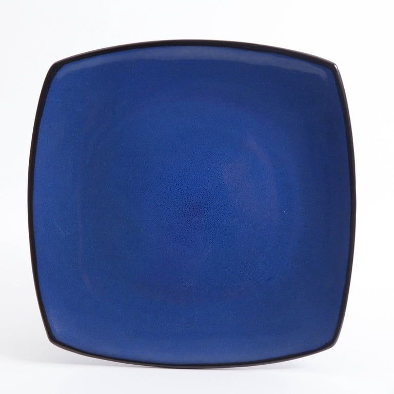 Gibson Home Soho Lounge 16-Piece Square Stoneware Dinnerware Set, Blue photo 4