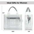 thumbnail image 3 of XXXFLOWER Clear Tote Bag for Women - PVC The Tote Bag Crossbody Bags Zipper Closure for Stadium, Travel, Beach(White), 3 of 8