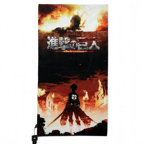 [Officially Licensed] Attack on Titan Bath Towel 30 x 56 Inch Soft Anime Towel for Bathroom, Pool