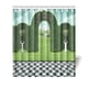 thumbnail image 1 of Cortina de Baño ABPHQTO Arco y Corazones Verdes con Rosas sobre Pedestal 160x180 cm, 1 of 3