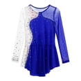 thumbnail image 6 of Miutii Kids Girls Long Sleeve Figure Ice Skating Dance Dress Gymnastics Skirted Leotard Lyrical Royal Blue 8, 6 of 8