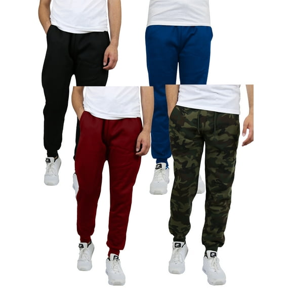 4-Pack Mens Slim Fit Fleece Jogger Sweatpants (S-2XL)