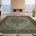 thumbnail image 2 of Design&I 9'x12' Washable Area Rug Cream Retro Vintage Symmetrical Motif Featuring Interlocking Border for Great Room, Large Living Giant Skid-Resistant, 2 of 7