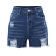 thumbnail image 5 of ICHUANYI Clearance Women's Printing Short Summer Mid Waist Stretchy Pockets Jean Shorts(Dark Blue, S) ICHUANYI WER2023080810352, 5 of 7