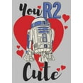 thumbnail image 2 of Women's Star Wars Valentine's Day You R2 Cute  Graphic Tee Athletic Heather Medium, 2 of 4